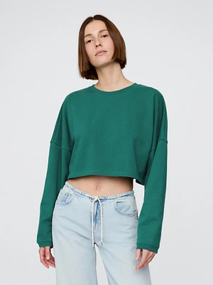 French Terry Oversized Crop Sweatshirt