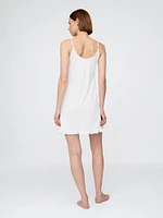 Linen-Blend Ruffle PJ Dress