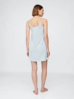 Linen-Blend Ruffle PJ Dress