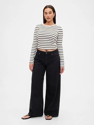 Curvy Mid Rise UltraSoft Baggy Jeans