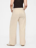 High Rise Stride Wide-Leg Cargo Jeans