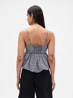 Poplin Bubble Crop Top