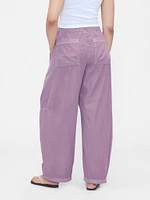 Mid Rise Barrel Parachute Pants