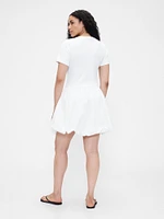 Modern Mixed Media Bubble Mini Dress