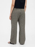 Linen-Blend Easy Wide-Hem Pants