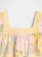 Baby Cotton Gauze Floral Outfit Set