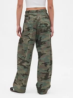 Mid Rise Barrel Parachute Pants