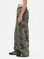 Mid Rise Barrel Parachute Pants