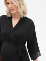 Maternity Lace Trim Robe Modal