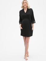 Maternity Lace Trim Robe in Modal