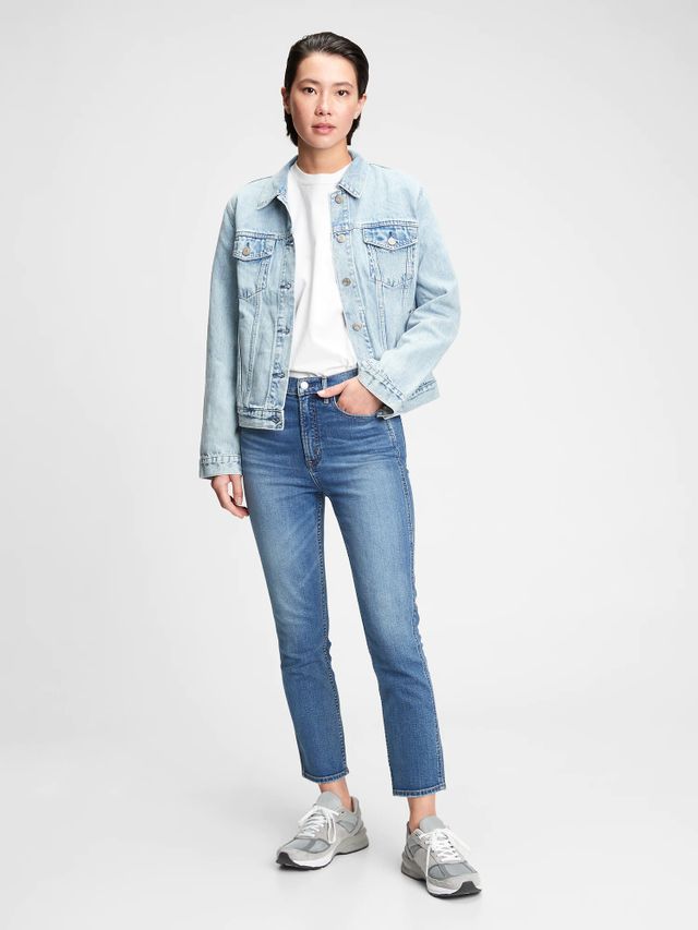 High Rise Vintage Slim Jeans With Washwell