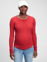 Maternity Waffle Crewneck T-Shirt