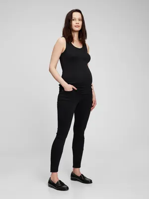 Maternity Full Panel Skinny Jeans with Washwell