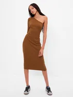 One-Shoulder Rib Midi Dress