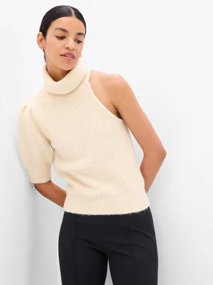 One-Shoulder Turtleneck Sweater