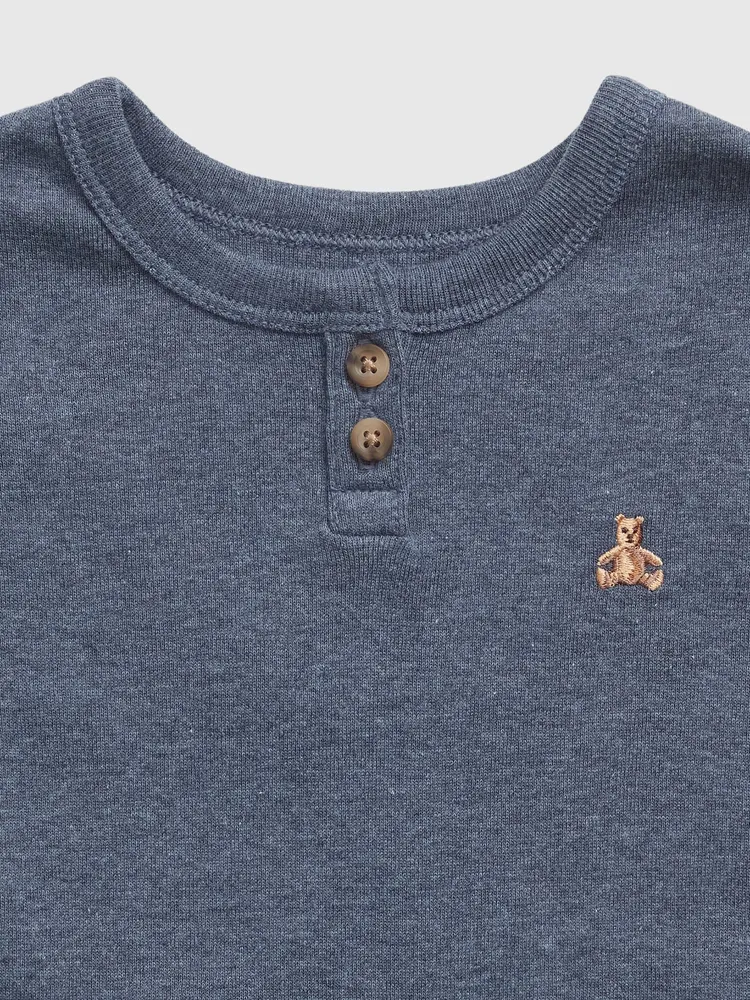 Pyjama henley chiné en coton biologique pour Bébé et Tout-petit