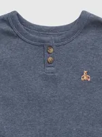 Pyjama henley chiné en coton biologique pour Bébé et Tout-petit