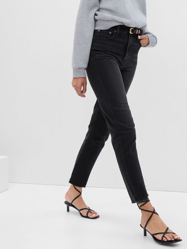 The Naya Black Tummy Control High Rise Straight Leg Jeans by RFM