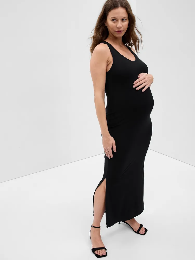 Maternity Split-Hem Modal Maxi Dress