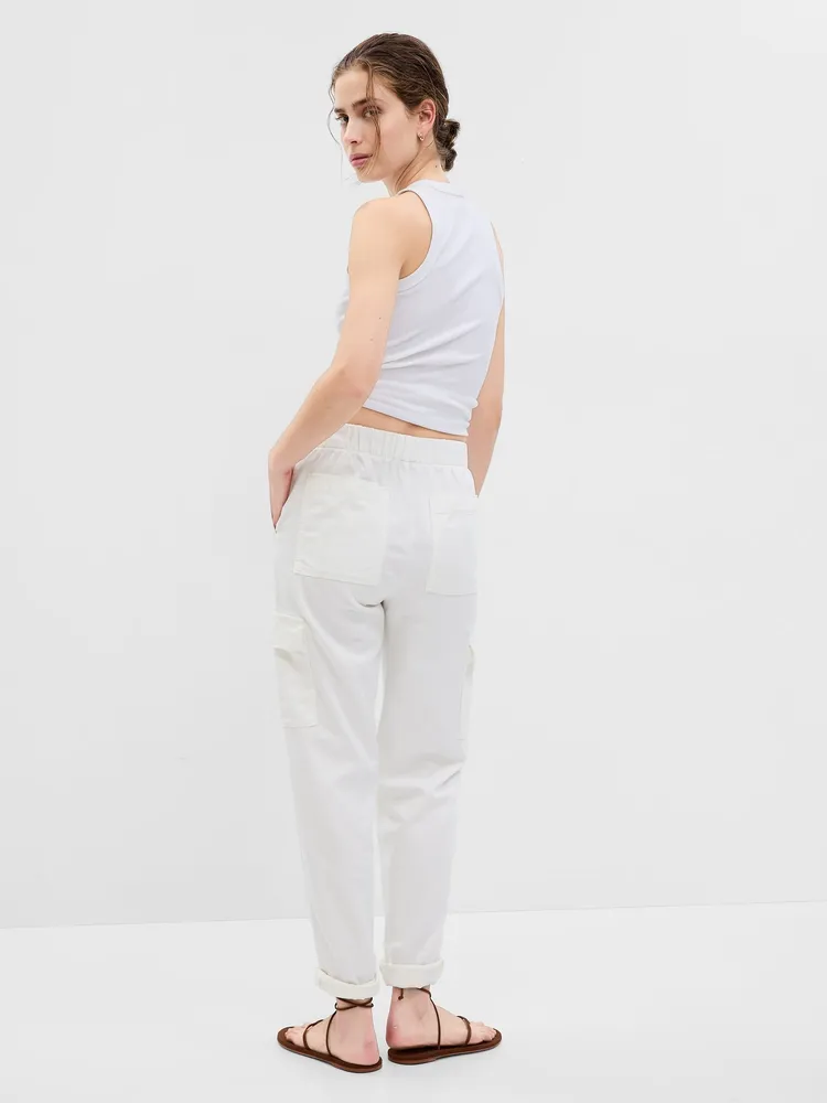 Mid Rise Twill Cargo Pants