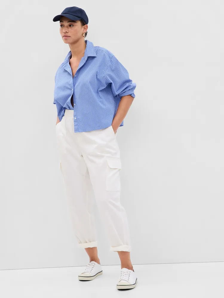 Mid Rise Twill Cargo Pants