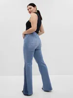High Rise Patched '70s Flare Jeans with Washwell