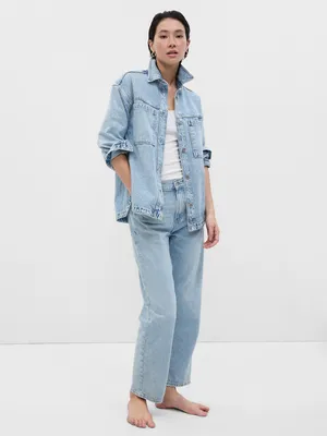 Denim Shirt Jacket with Washwell