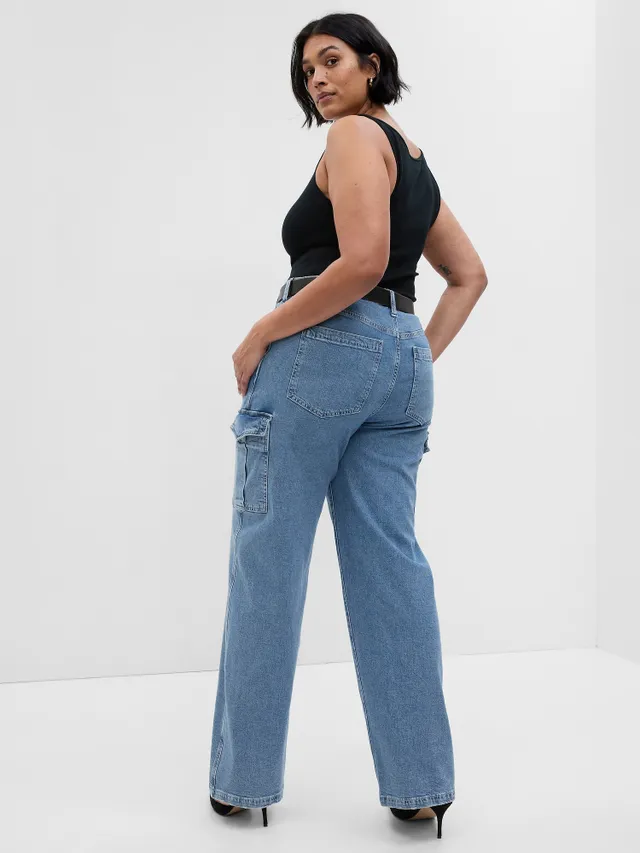 High Rise '90s Loose Vegan Leather Cargo Pants