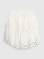 PROJECT GAP 100% Organic Cotton Ruffle Eyelet Mini Skirt