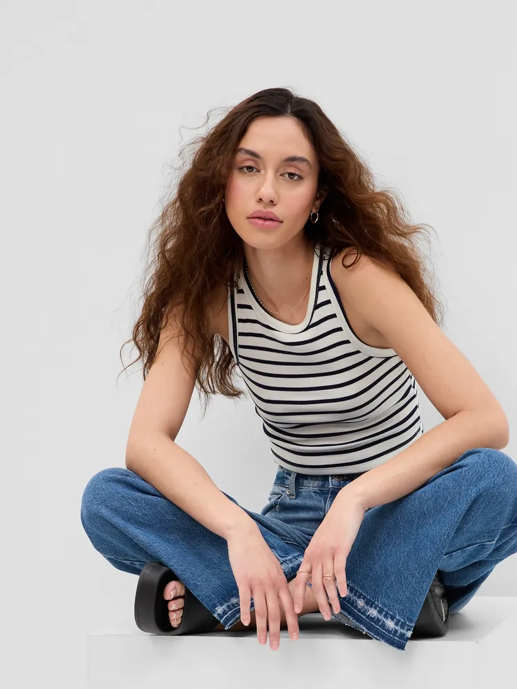 Gap Cropped Stripe Rib Tank Top