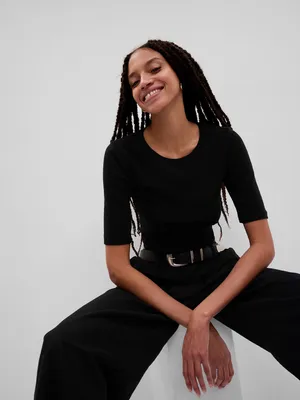 Modern Cropped Crewneck T-Shirt