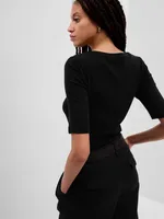 Modern Cropped Crewneck T-Shirt