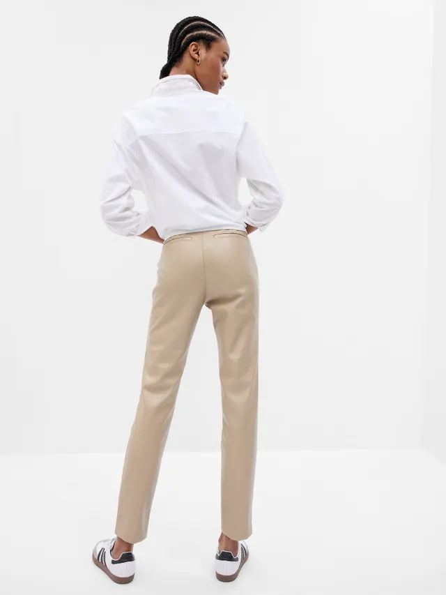 Mid Rise Vegan Suede Skinny Pants