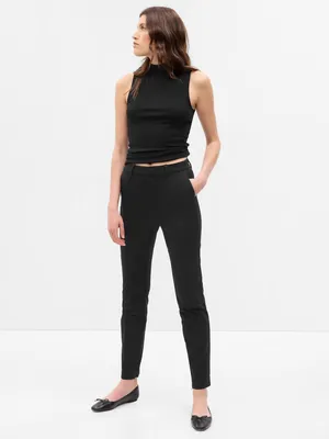 Mid Rise BiStretch Ankle-Zip Slim Pants