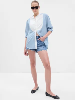 100% Organic Cotton Stripe Bib Big Shirt