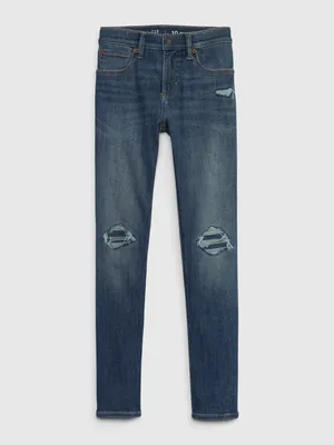 Kids Rip & Repair Skinny Jeans with Washwell