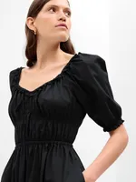 Puff Sleeve Midi Dress