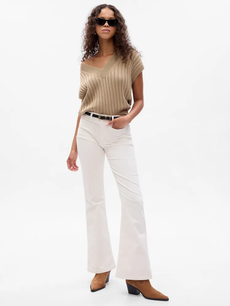 Reformation Star High Rise Flare Corduroy Pants