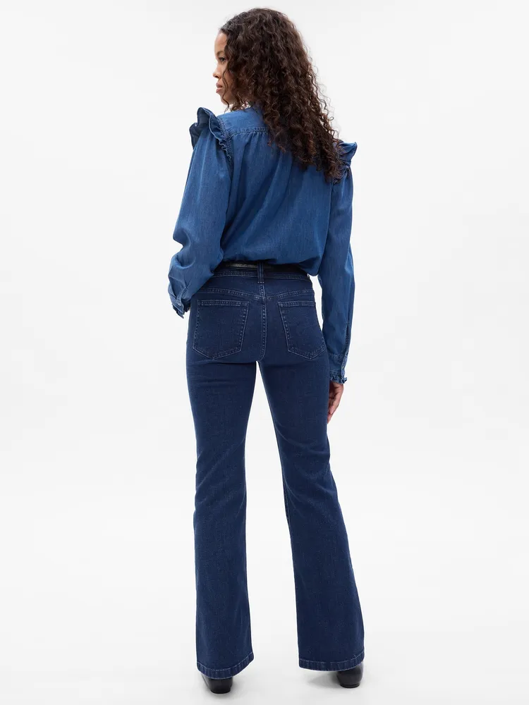 Gap High Rise Split-Hem '70s Flare Jeans