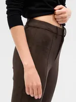 Mid Rise Vegan Suede Skinny Pants