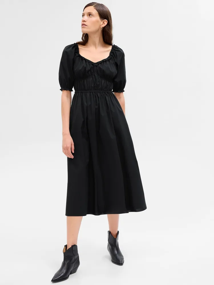 Puff Sleeve Midi Dress