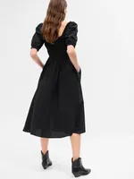 Puff Sleeve Midi Dress