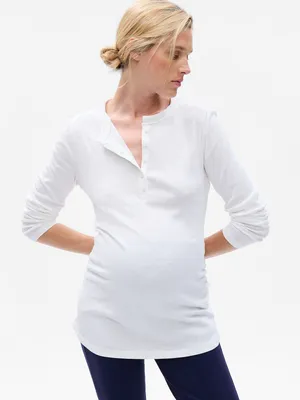 Maternity Rib Henley T-Shirt