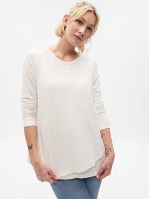 Maternity Double-Layer Nursing T-Shirt