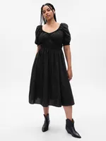 Puff Sleeve Midi Dress