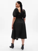 Puff Sleeve Midi Dress