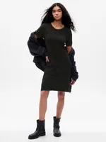 Pointelle Mini Sweater Dress