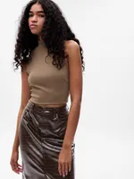 Textured Faux-Leather Pencil Midi Skirt