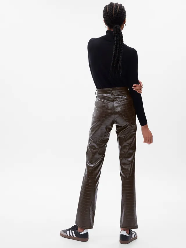 High Rise Vegan Patent Leather Vintage Slim Pants