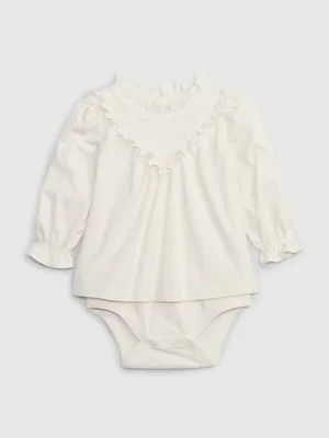 Baby Eyelet Lace-Bib Bodysuit